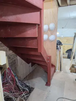 Steel staircase installation at Sheffield Terrace