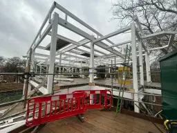 Steel erection installation at Radlett site